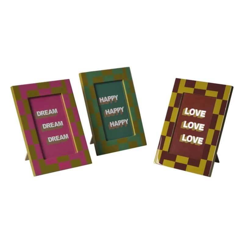 Xenos Fotolijsten-Fotolijst grafisch - bordeauxrood/groen - 10x15 cm