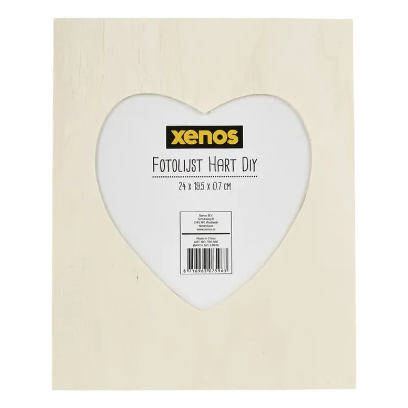 Xenos Fotolijsten-Fotolijst hart DIY - 24x19.5x0x7 cm