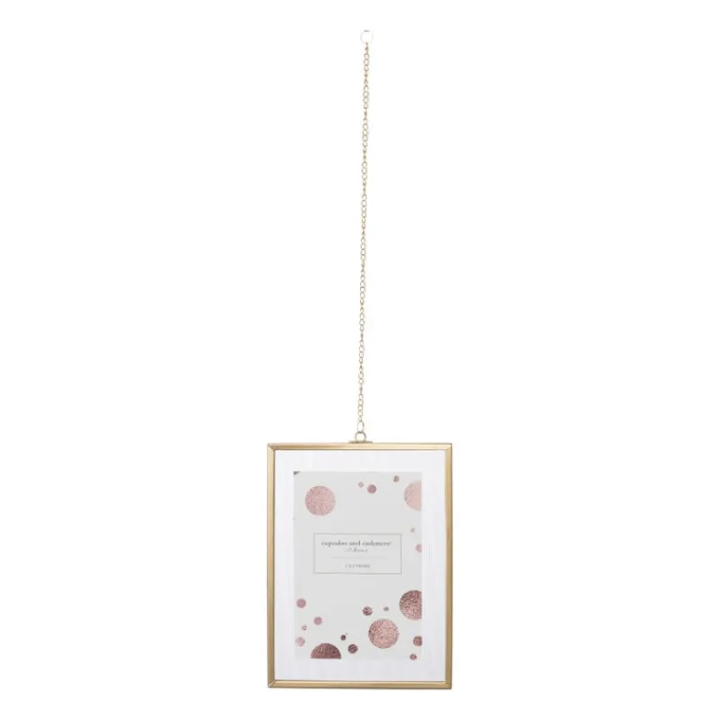 Xenos Fotolijsten-Fotolijst met ketting - 20x15x1 cm - goudkleurig