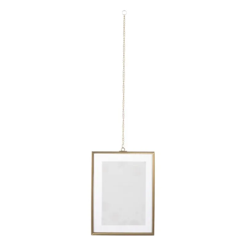 Xenos Fotolijsten-Fotolijst met ketting - 20x15x1 cm - goudkleurig