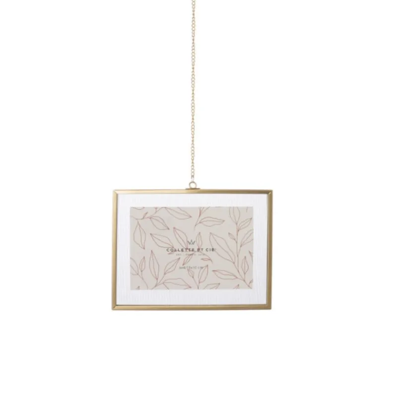 Xenos Fotolijsten-Fotolijst met ketting - 15x20x1 cm - goudkleurig