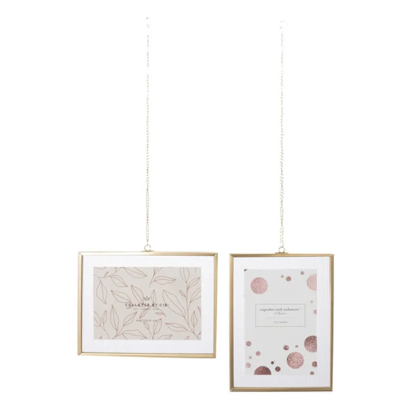 Xenos Fotolijsten-Fotolijst met ketting - 15x20x1 cm - goudkleurig