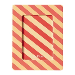 Xenos Fotolijsten-Fotolijst streep - roze/oranje - 10x15 cm