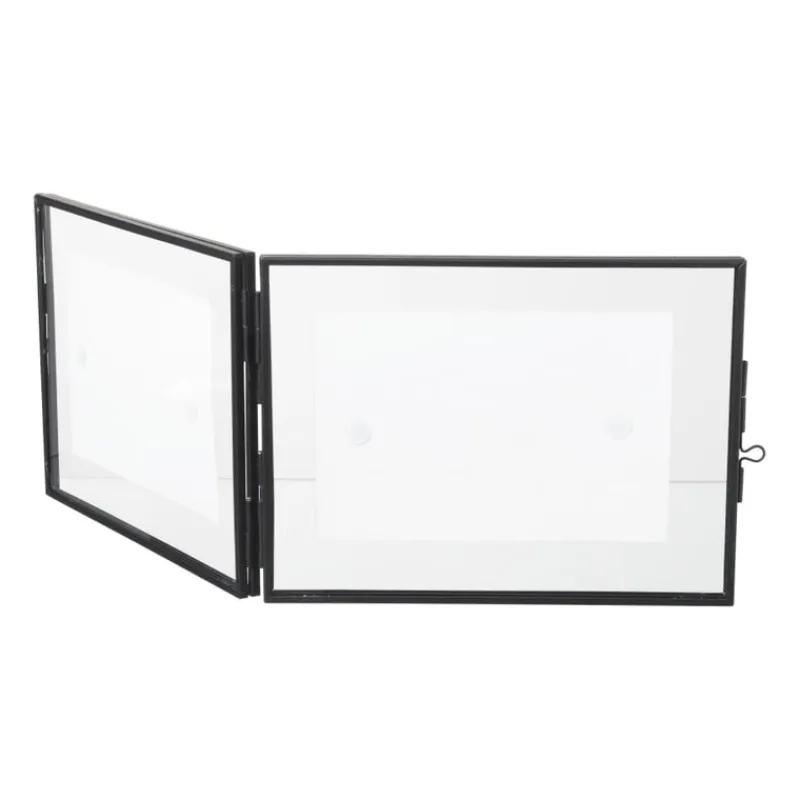 Xenos Fotolijsten-Fotolijst tweeluik - zwart - 15x20x2 cm