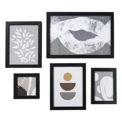 Xenos Fotolijsten-Fotolijstjes - zwart - set van 5