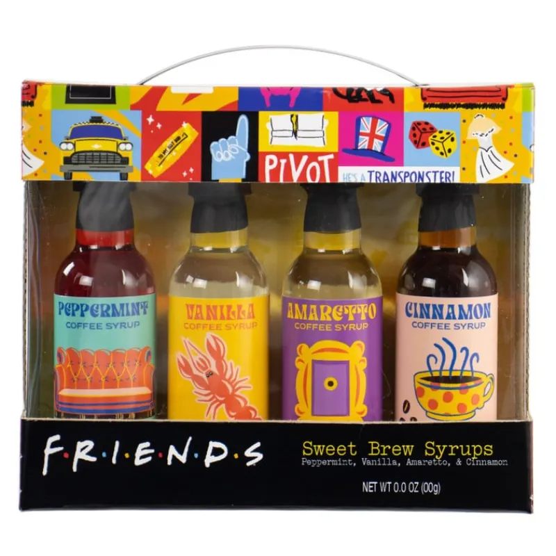 Xenos Koffie|Koffie Accessoires-Friends koffie siropen set - multikleur - set van 4