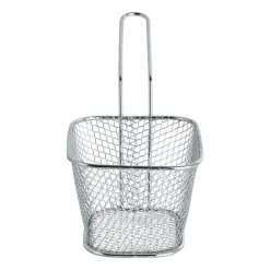 Xenos Keukengerei-Frituurmandje - zilver - 10.5x8.5x6.5 cm