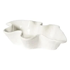 Xenos Schalen-Fruitschaal Cora - wit -4.3x22.3x15 cm
