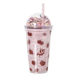 Xenos Kerstcadeaus|Kinderservies-Funny beker appel - roze - 450 ml