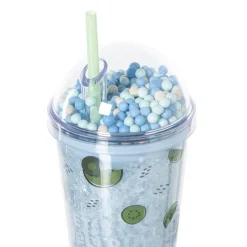 Xenos Kinderservies|Kerstcadeaus-Funny beker kiwi - blauw - 450 ml