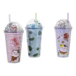 Xenos Kinderservies|Kerstcadeaus-Funny beker kiwi - blauw - 450 ml