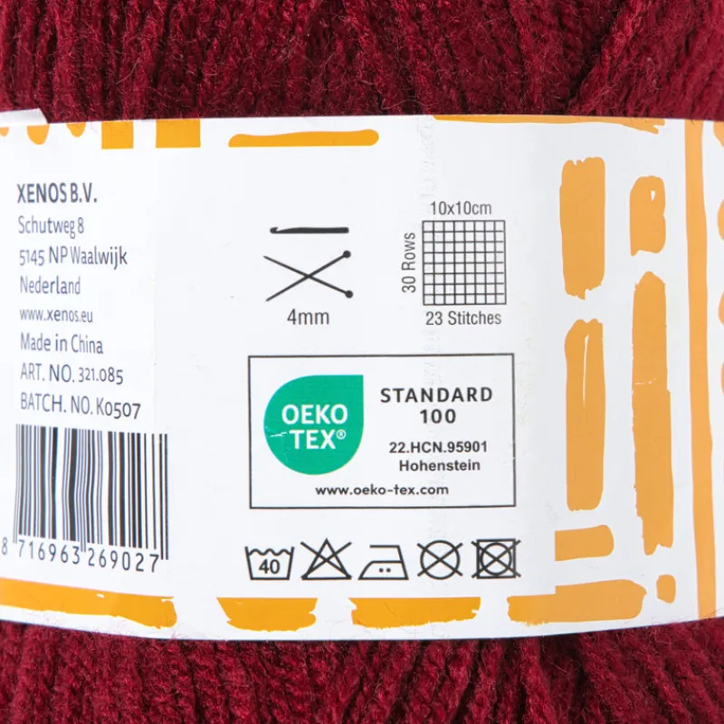 Xenos Garen-Garen acryl - bordeauxrood - 100 gram - 240 meter