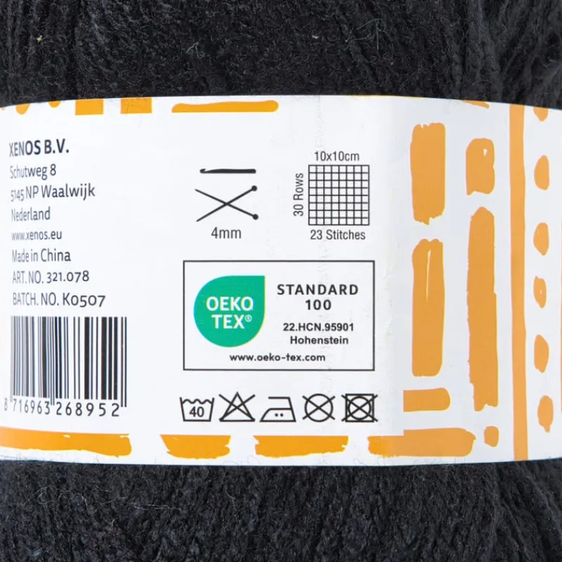Xenos Garen-Garen acryl - zwart - 100 gram - 240 meter