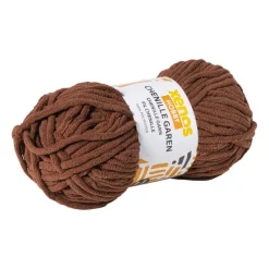 Xenos Garen-Garen chenille - bruin - 100 gram - 60 meter
