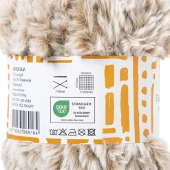 Xenos Garen-Garen fluffy - beige/bruin - 100 gram - 60 meter