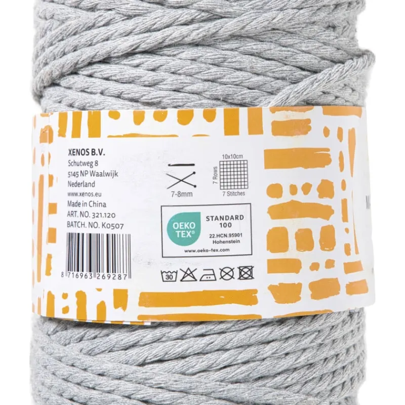 Xenos Garen-Garen macramé - grijs - 500 gram - 100 meter