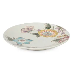 Xenos Borden-Gebaksbordje bloemen en vlinder - multikleur - ø15 cm