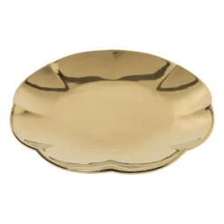 Xenos Borden-Gebaksbordje goud - keramiek - ø15.5x2 cm