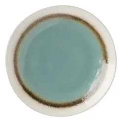 Xenos Borden-Gebaksbordje Roots - turquoise - ø18x2.2 cm