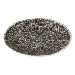 Xenos Borden-Gebaksbordje Roots - zwart/wit - ø18x2.2 cm