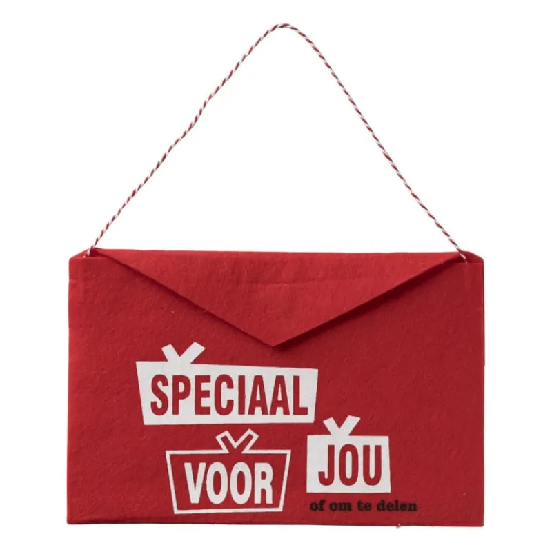 Xenos Cadeautasjes|Kerstcadeaus-Geschenkzakje - rood - 16.5x26 cm
