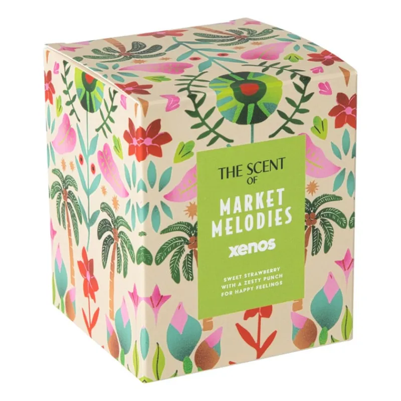 Xenos Geurstokjes|Geurkaarsen-Geurkaars Market Melodies - ø9.5x7.9 cm