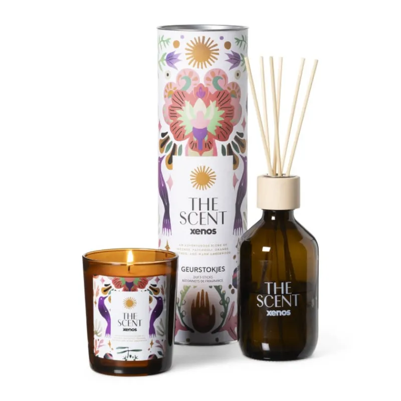 Xenos Kerstcadeaus|Geurstokjes-Geurkaars The Scent - ø9.5x7.9 cm