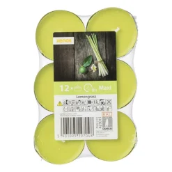 Coolmax Geurkaarsen|Geurkaarsen-Geurwaxinelichten - lemongras - set van 12