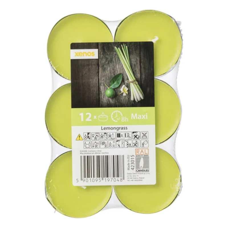 Coolmax Geurkaarsen|Geurkaarsen-Geurwaxinelichten - lemongras - set van 12
