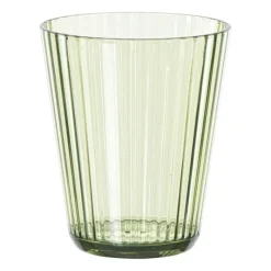 Xenos Waterglazen-Glas streep - groen - 300 ml