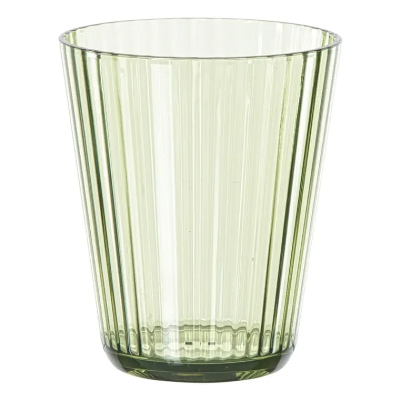 Xenos Waterglazen-Glas streep - groen - 300 ml