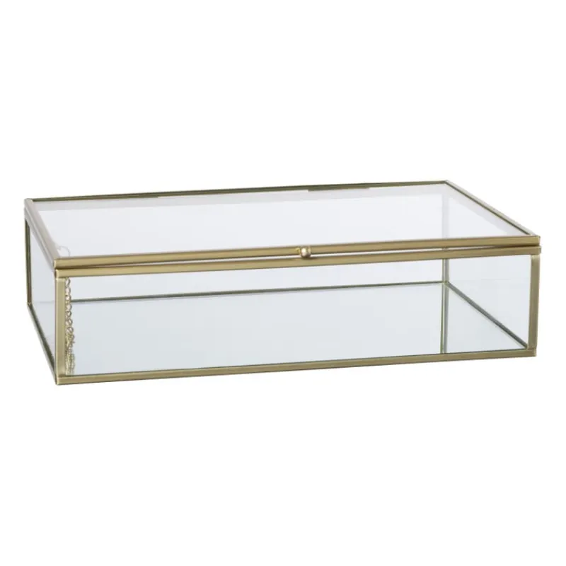 Xenos Kerstcadeaus-Gouden box - rechthoekig - 23x14x5,5 cm