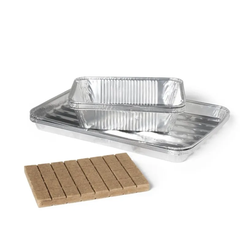 Xenos Wegwerpservies|Barbecue-Grillschalen zilver - set van 4 - 34x23x4 cm