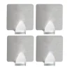 Xenos Badkamer Accessoires|Keukengerei-Haakjes vierkant - set van 4