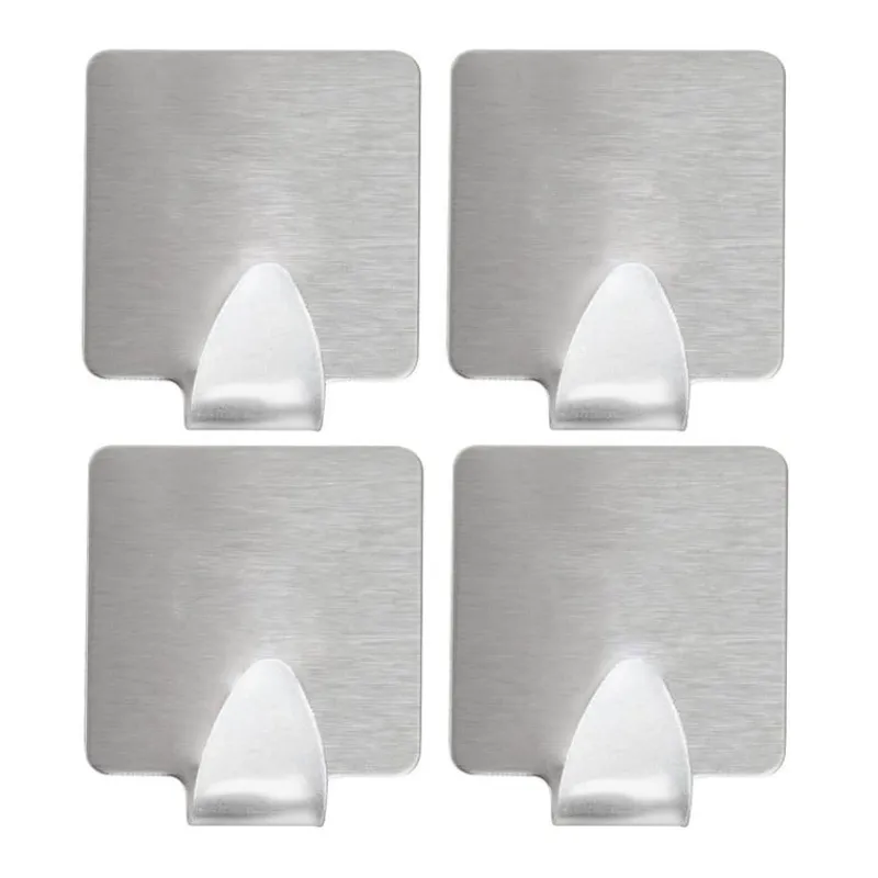 Xenos Badkamer Accessoires|Keukengerei-Haakjes vierkant - set van 4