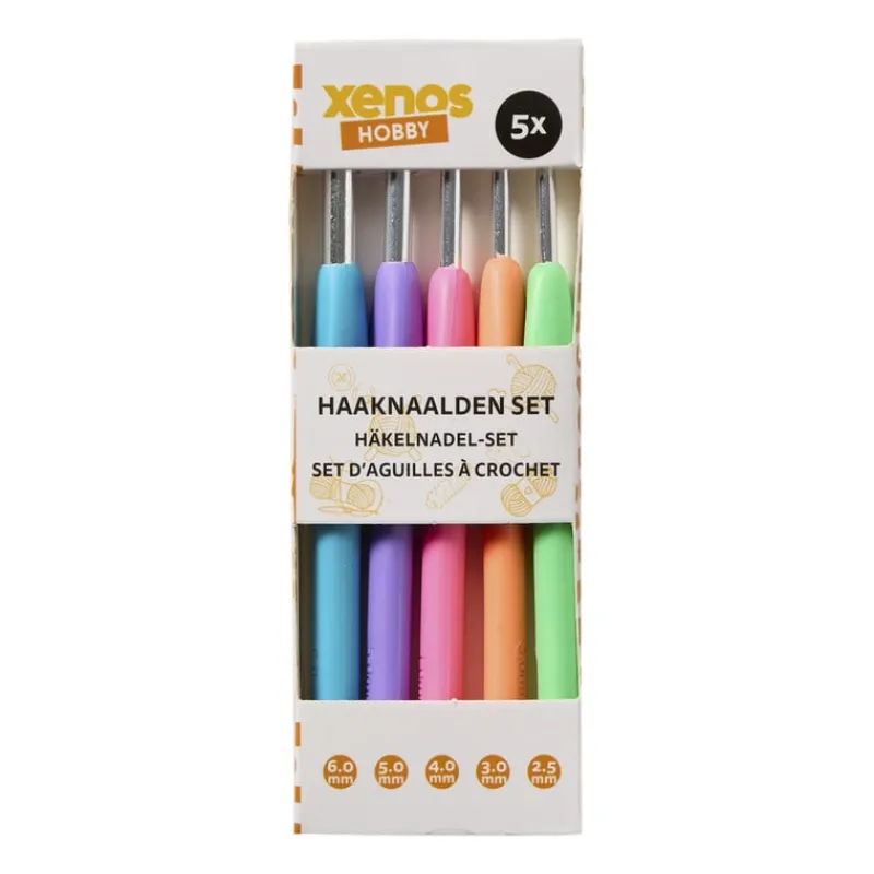 Xenos Haaknaalden-Haaknaalden - multikleur - set van 5