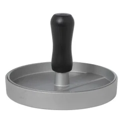 Xenos Barbecue|Keukengerei-Hamburger pers - zilverkleurig - aluminium - ø9.5x12 cm
