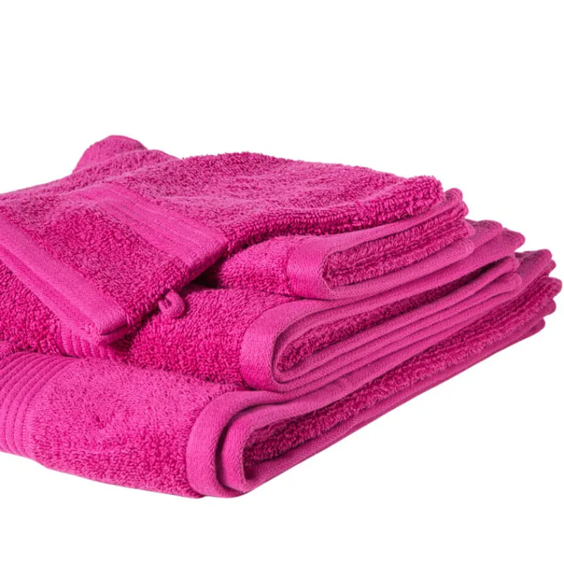 Xenos Badtextiel|Badkamer Accessoires-Handdoek - roze - 50x100 cm