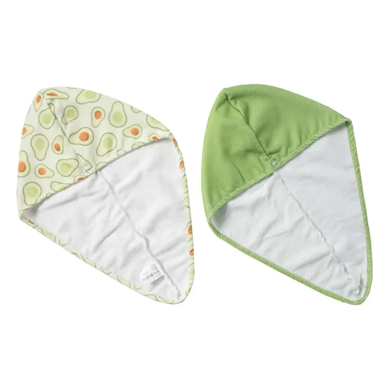 Xenos Reishanddoeken|Badkamer Accessoires-Handdoek tulband - avocado - set van 2