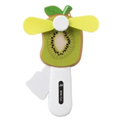 Xenos Strandaccessoires|Ventilatoren-Handventilator kiwi - kunststof - 13.5x7 cm