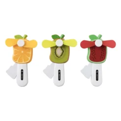 Xenos Strandaccessoires|Ventilatoren-Handventilator kiwi - kunststof - 13.5x7 cm