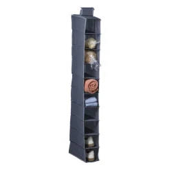 Xenos Opbergsystemen-Hang organiser met 10 vakken - grijs - 154x34x6 cm