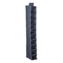Xenos Opbergsystemen-Hang organiser met 10 vakken - grijs - 154x34x6 cm