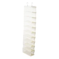 Xenos Schoenenrek|Opbergsystemen-Hang organiser met 10 vakken - wit - 125x15x30 cm