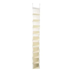 Xenos Schoenenrek|Opbergsystemen-Hang organiser met 10 vakken - wit - 125x15x30 cm