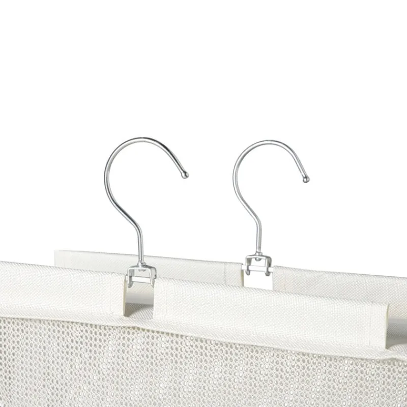 Xenos Schoenenrek|Opbergsystemen-Hang organiser met 10 vakken - wit - 125x15x30 cm