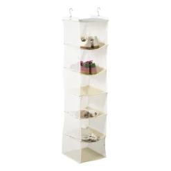 Xenos Opbergsystemen|Schoenenrek-Hang organiser met 6 vakken - wit - 125x30x30 cm