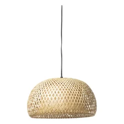 Xenos Hanglampen-Hanglamp gevlochten - naturel - ø38x20 cm