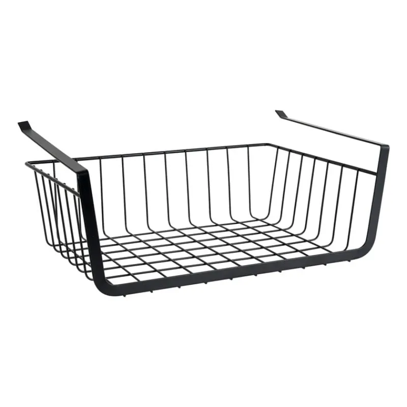 Xenos Opbergbakken-Hangmand voor onder plank - zwart - 36x25x13 cm