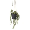 Xenos Kunstplanten-Hangplantje in pot - zwart - 9x9x70 cm